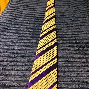 Vibrant Striped Yellow and Purple Tie